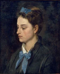 Retrato de Teresita con lazos azules